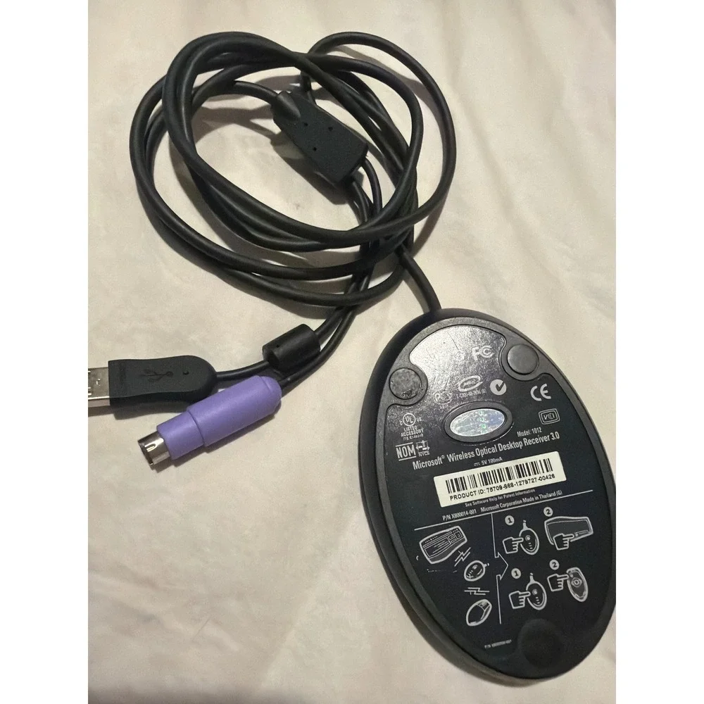 Microsoft Wireless Optical Desktop Receiver 3.0 Model 1012 USB PS2 Black